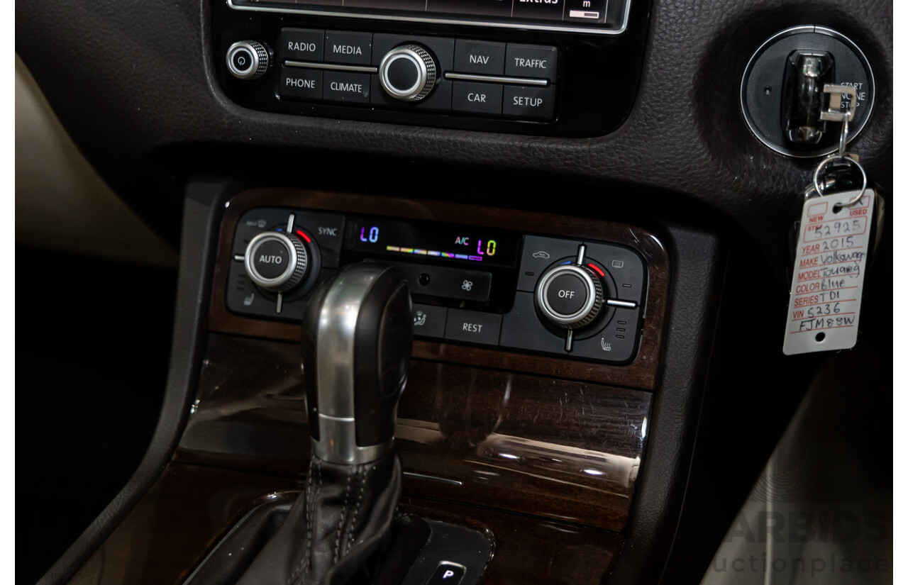 5/2015 Volkswagen Touareg V6 TDI 7P MY15 4d Wagon Moonlight Blue Pearl Turbo Diesel V6 3.0L