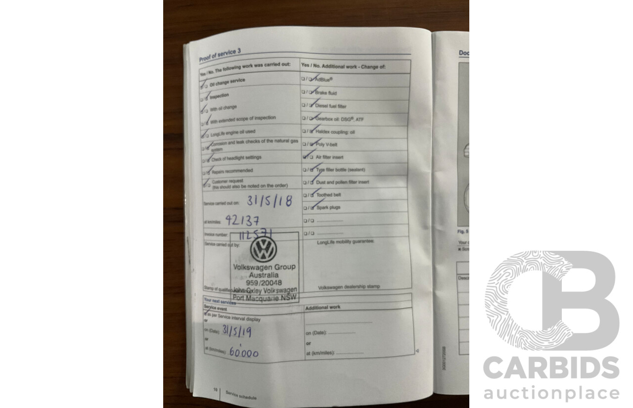 5/2015 Volkswagen Touareg V6 TDI 7P MY15 4d Wagon Moonlight Blue Pearl Turbo Diesel V6 3.0L