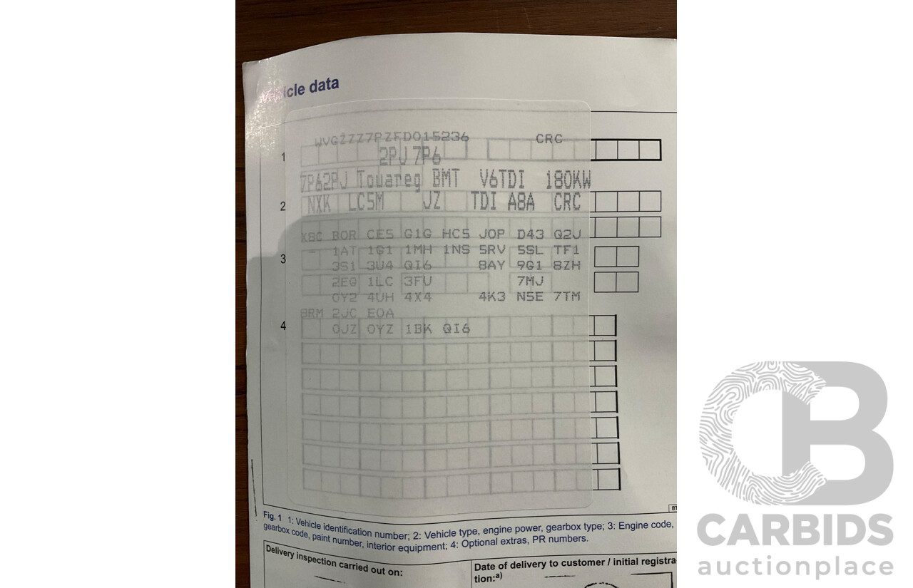 5/2015 Volkswagen Touareg V6 TDI 7P MY15 4d Wagon Moonlight Blue Pearl Turbo Diesel V6 3.0L