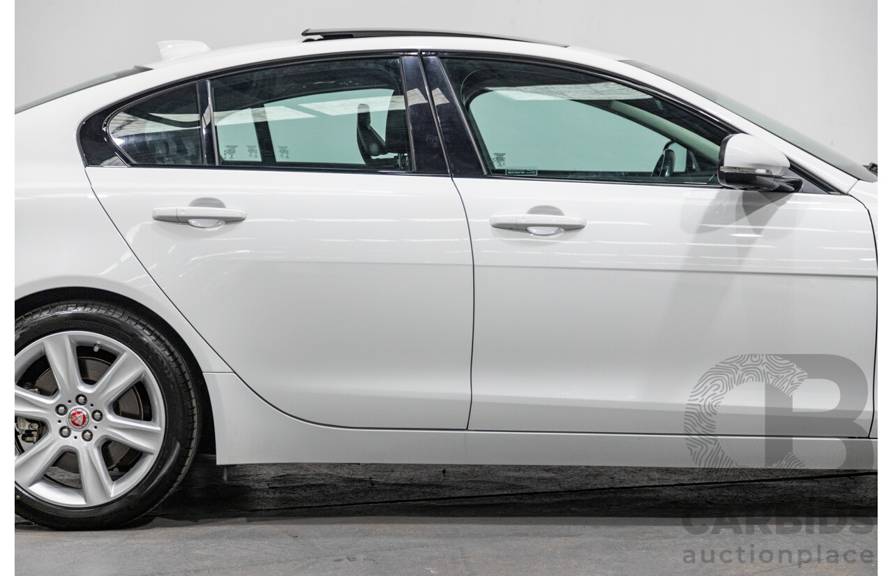 07/2019 Jaguar XE 20t Prestige (147kw) X760 MY19 4d Sedan Fuji White Turbo 2.0L