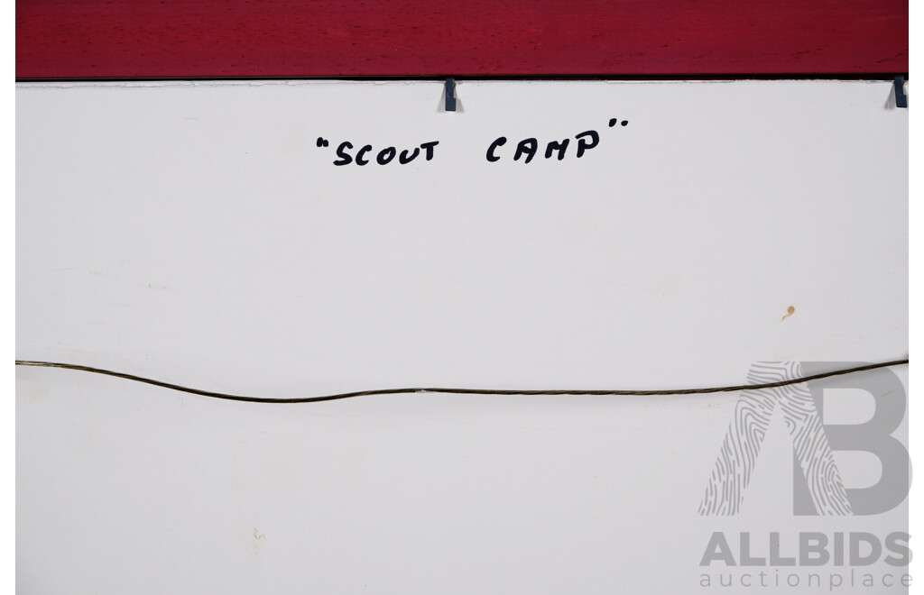 Pro Hart (20th Century, Australian, 1928-2006), Scout Camp, Quality Print of Original Oil, (1998) 32 x 40 cm (frame)