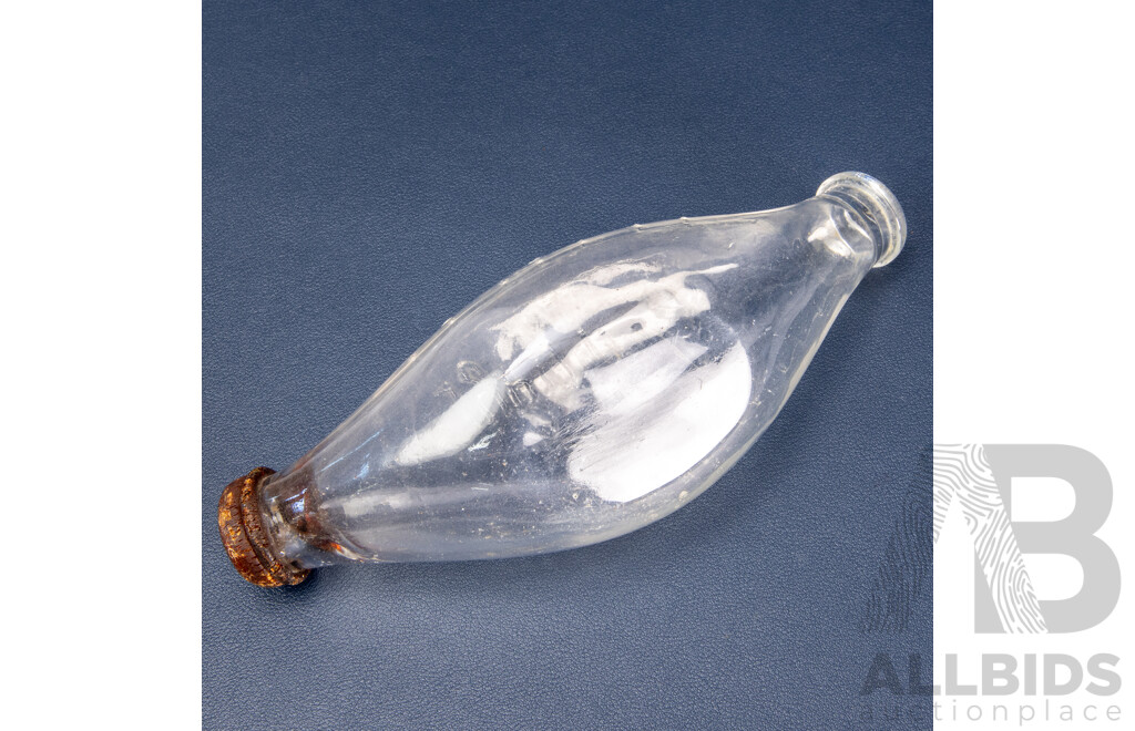 Wonderful and Unique Antique Griptight Glass Baby Bottle - Length Across Approx 19 cm (c1890-1920s)