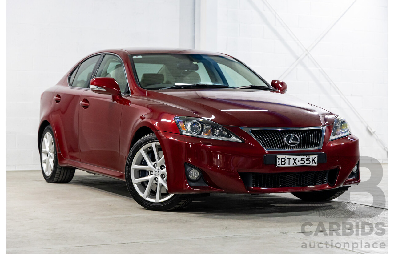 2/2011 Lexus IS350 Prestige GSE21R 4d Sedan Vermillion Red Metallic V6 3.5L