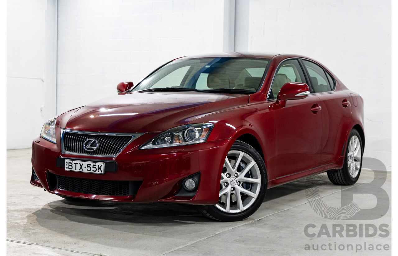 2/2011 Lexus IS350 Prestige GSE21R 4d Sedan Vermillion Red Metallic V6 3.5L