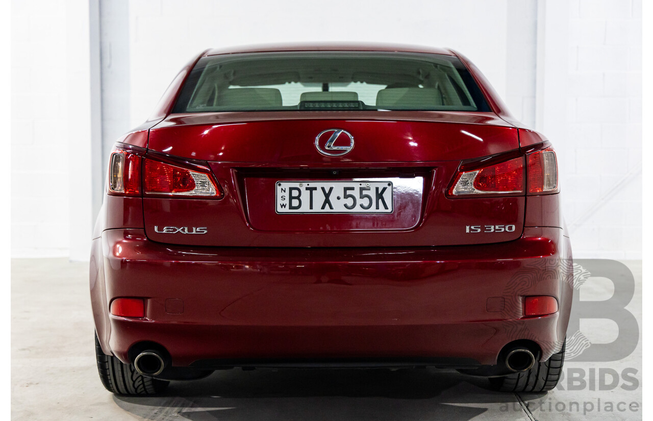 2/2011 Lexus IS350 Prestige GSE21R 4d Sedan Vermillion Red Metallic V6 3.5L