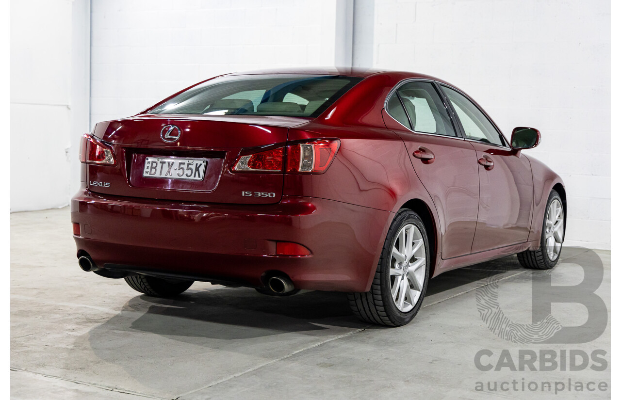 2/2011 Lexus IS350 Prestige GSE21R 4d Sedan Vermillion Red Metallic V6 3.5L