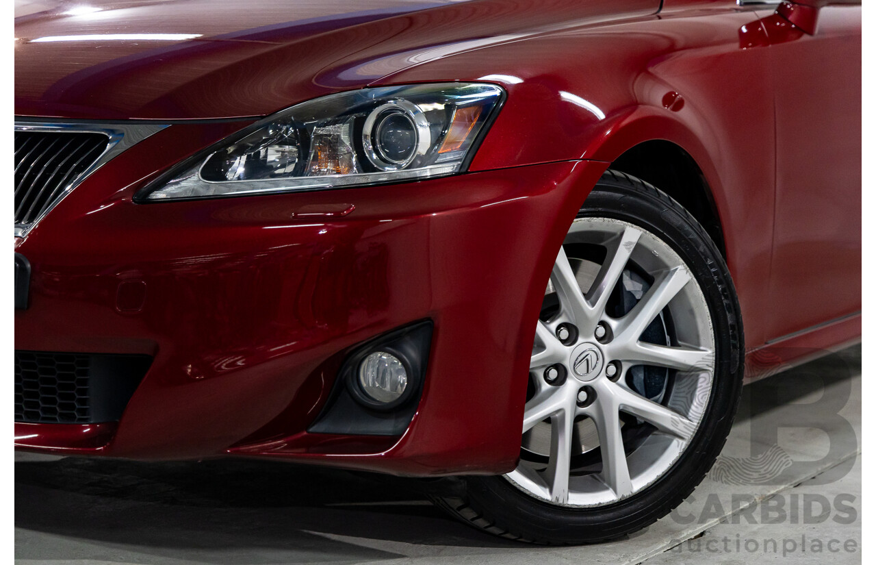 2/2011 Lexus IS350 Prestige GSE21R 4d Sedan Vermillion Red Metallic V6 3.5L
