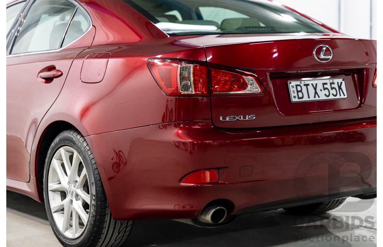 2/2011 Lexus IS350 Prestige GSE21R 4d Sedan Vermillion Red Metallic V6 3.5L