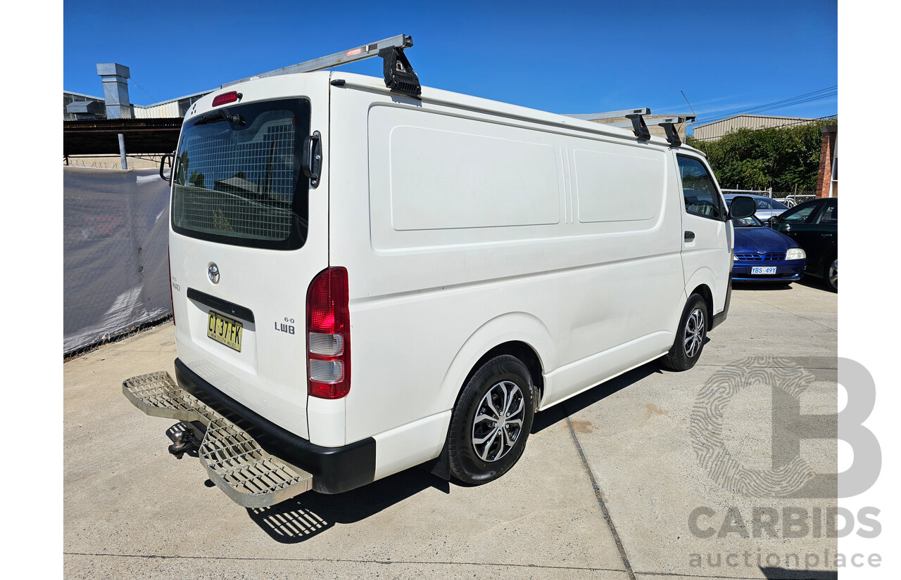 10/2010 Toyota Hiace LWB KDH201R MY11 UPGRADE 4d Van White 3.0L