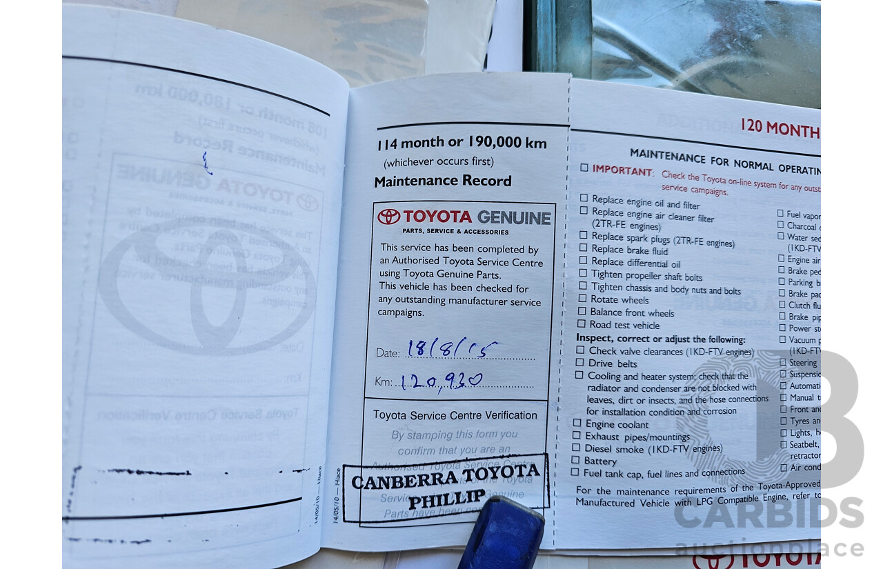 10/2010 Toyota Hiace LWB KDH201R MY11 UPGRADE 4d Van White 3.0L