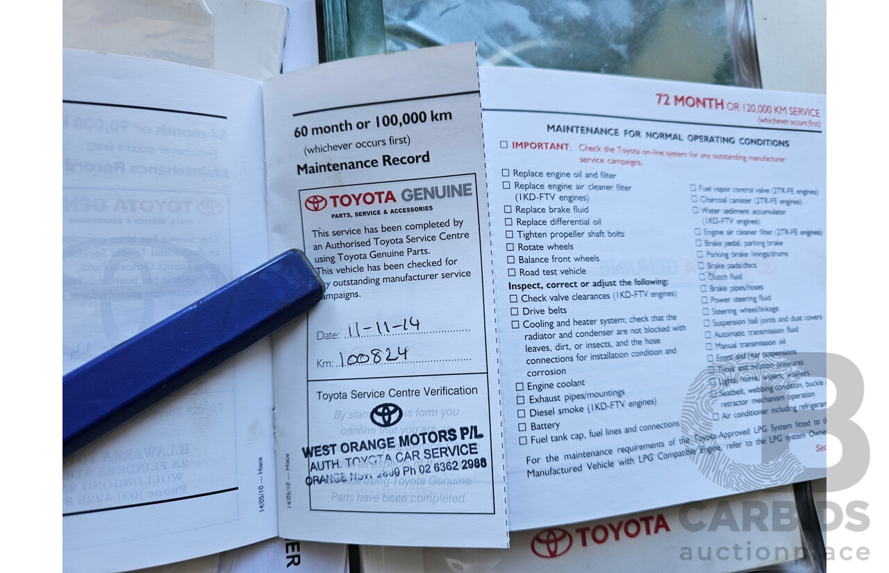 10/2010 Toyota Hiace LWB KDH201R MY11 UPGRADE 4d Van White 3.0L