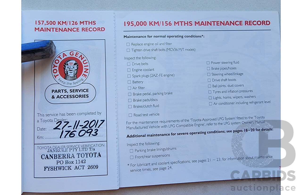 5/2003 Toyota Camry Sportivo MCV36R 4d Sedan Green 3.0L