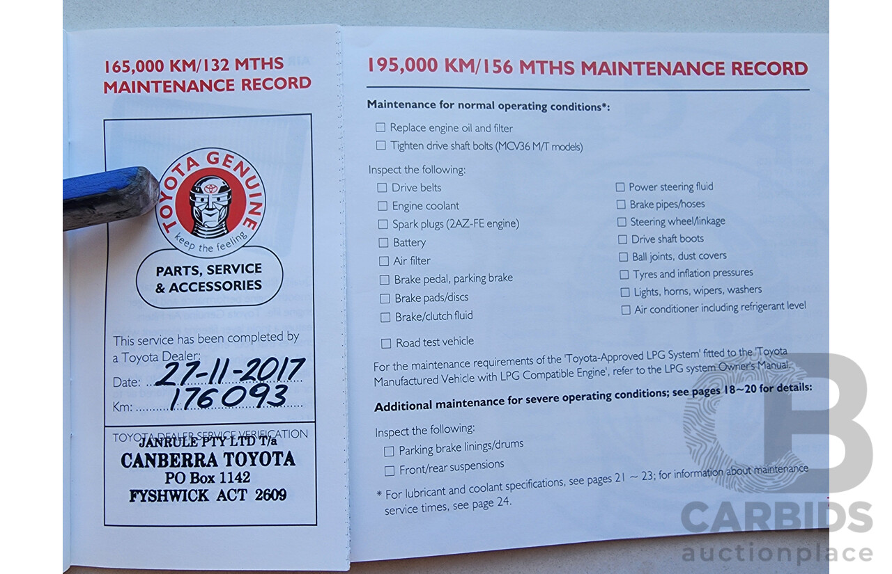 5/2003 Toyota Camry Sportivo MCV36R 4d Sedan Green 3.0L