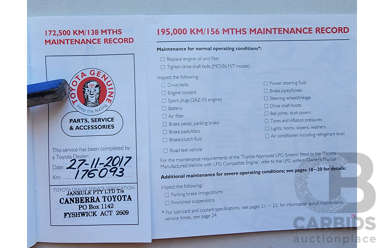 5/2003 Toyota Camry Sportivo MCV36R 4d Sedan Green 3.0L