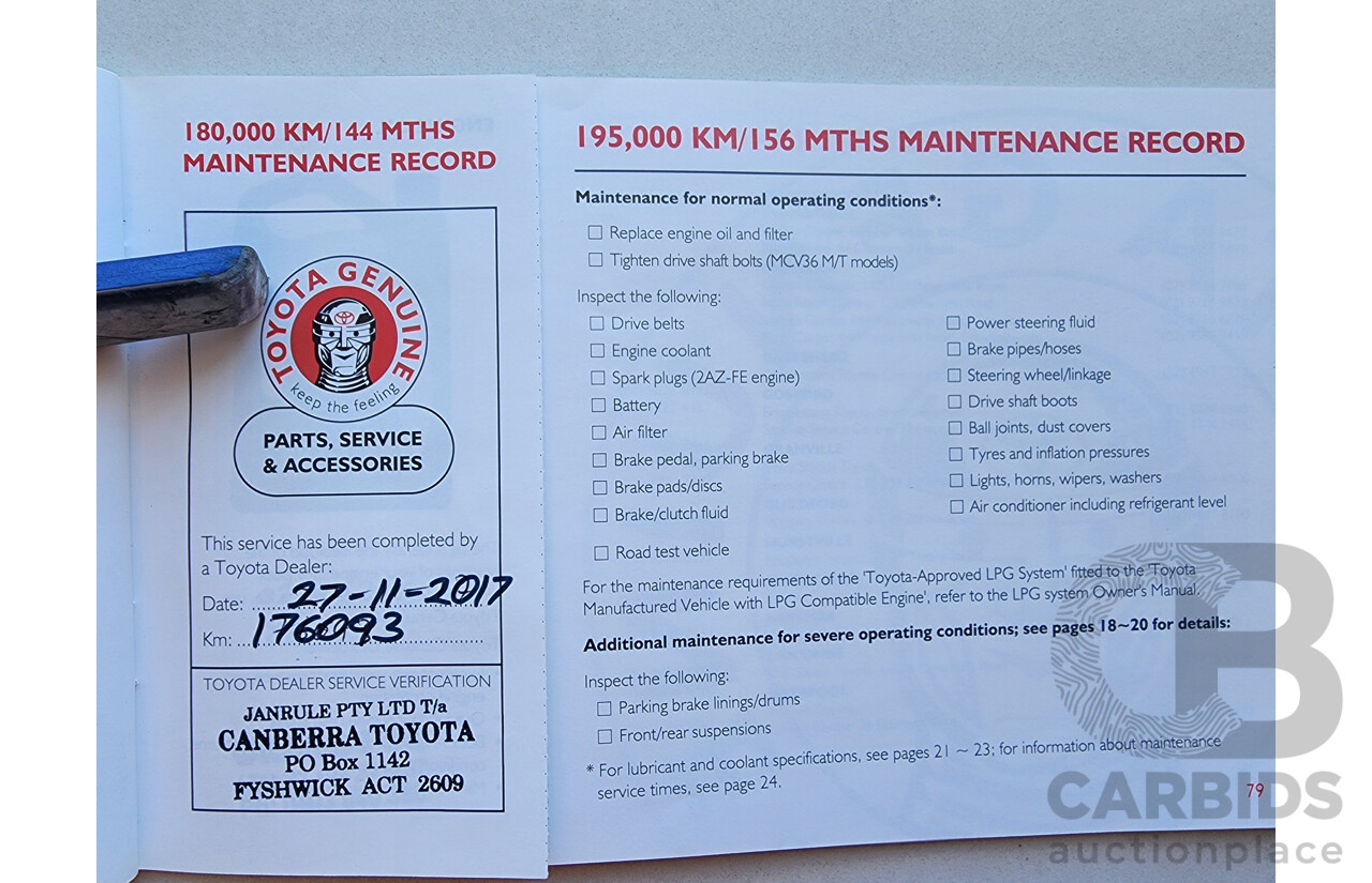 5/2003 Toyota Camry Sportivo MCV36R 4d Sedan Green 3.0L