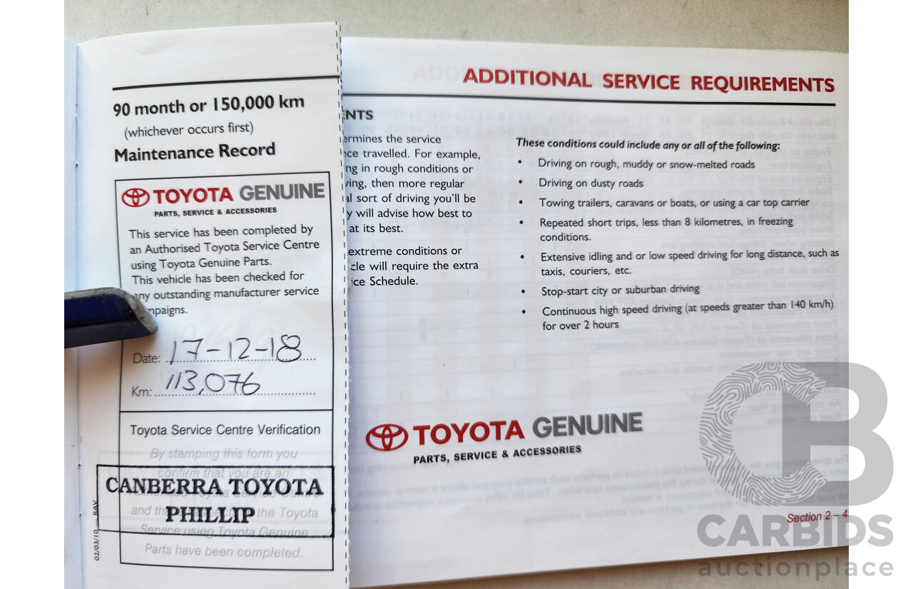 7/2011 Toyota Rav4 CV (2wd) ACA38R 4d Wagon White 2.4L