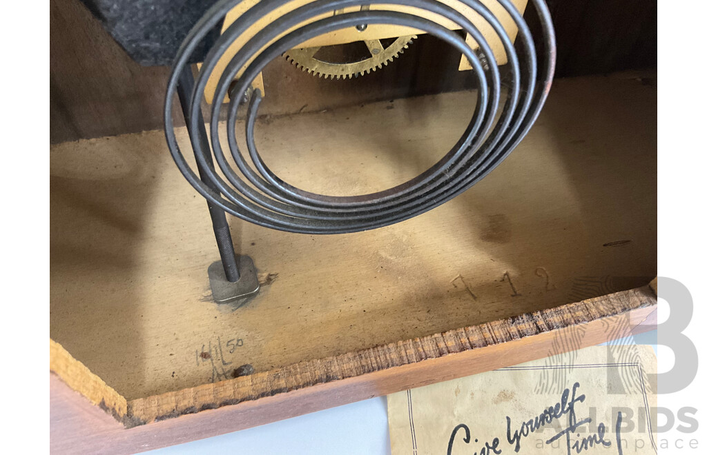 Vintage Enfield Art Deco Chiming Mantel Clock with Original Instructions, Made in England