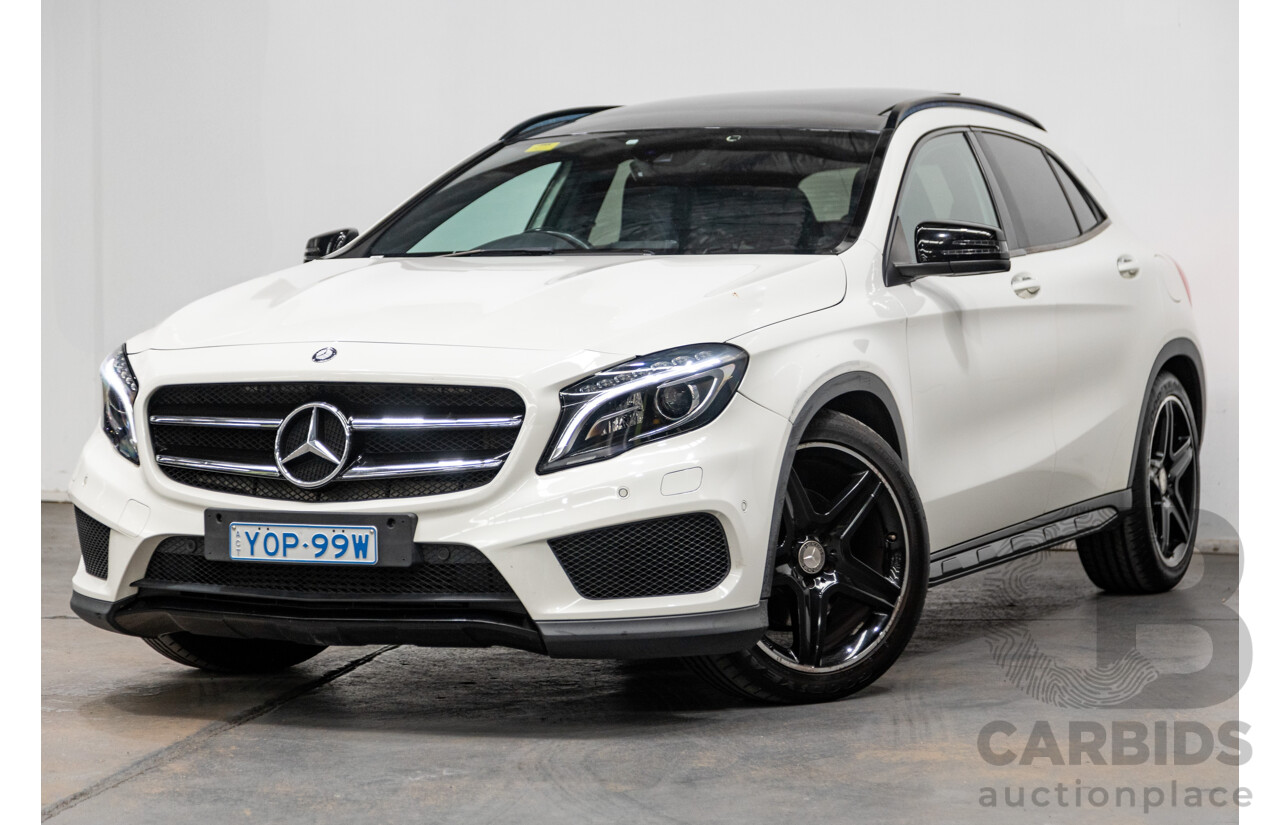 7/2015 Mercedes Benz GLA250 4matic (AWD) AMG Pack X156 MY15 4d Wagon Calcite White Turbo 2.0L