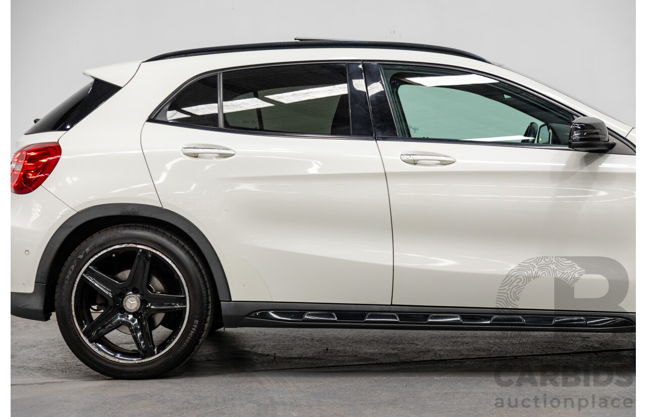 7/2015 Mercedes Benz GLA250 4matic (AWD) AMG Pack X156 MY15 4d Wagon Calcite White Turbo 2.0L