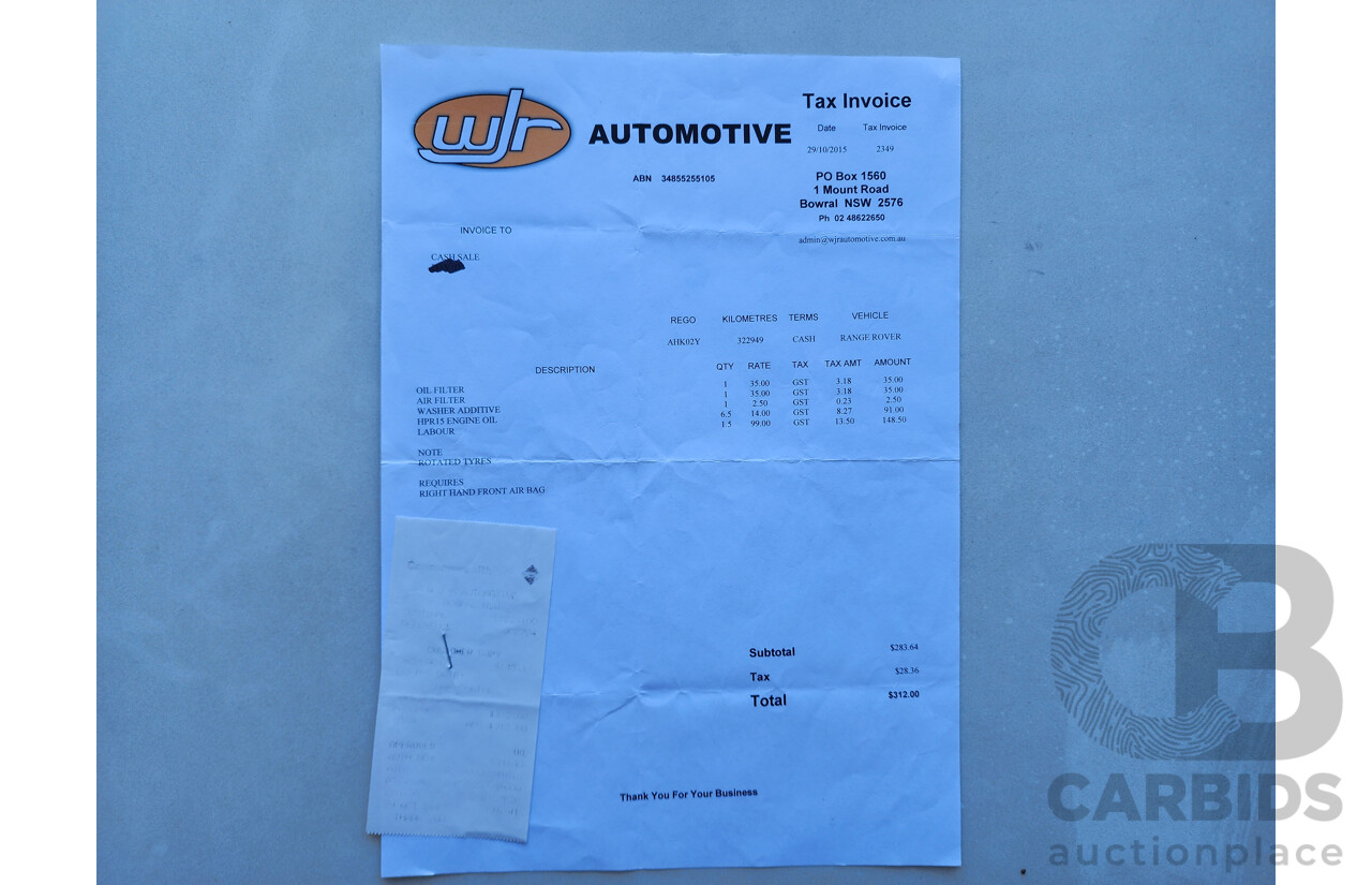 2/2009 Range Rover Range Rover Sport 2.7 TdV6 MY09 4d Wagon Black 2.7L