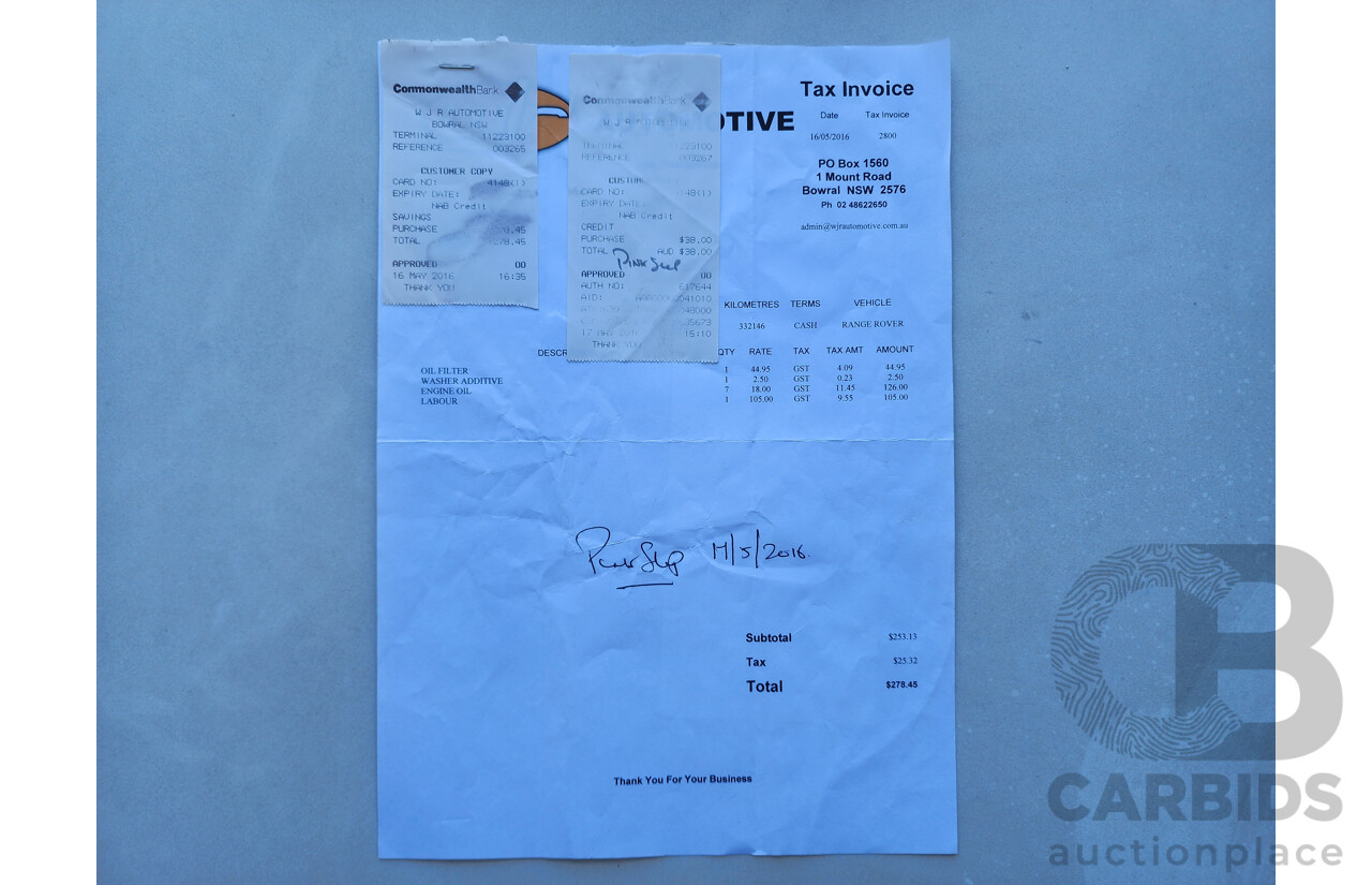 2/2009 Range Rover Range Rover Sport 2.7 TdV6 MY09 4d Wagon Black 2.7L