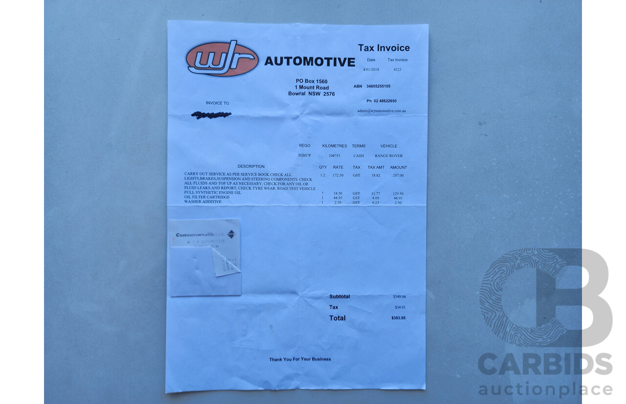 2/2009 Range Rover Range Rover Sport 2.7 TdV6 MY09 4d Wagon Black 2.7L