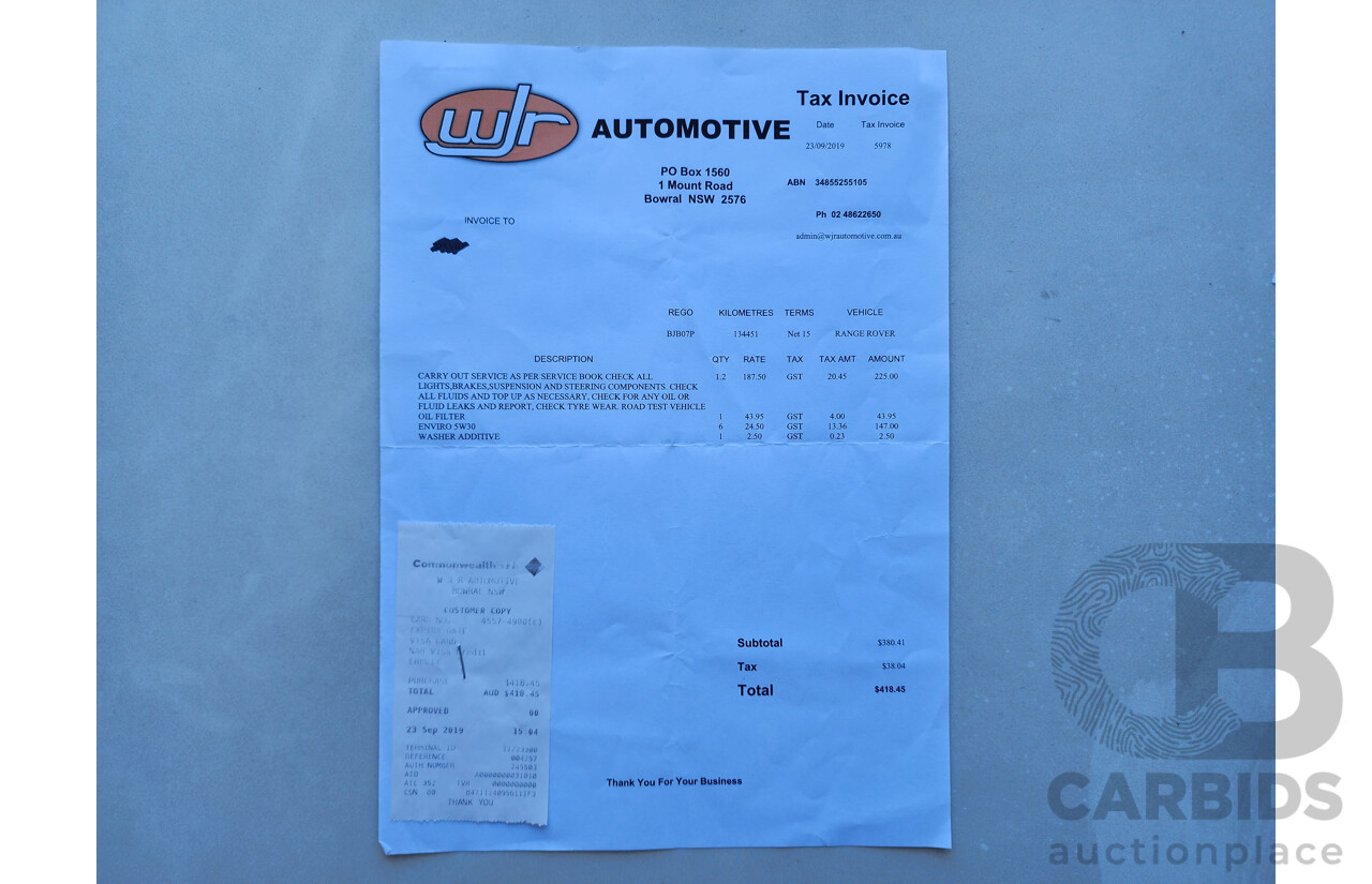 2/2009 Range Rover Range Rover Sport 2.7 TdV6 MY09 4d Wagon Black 2.7L