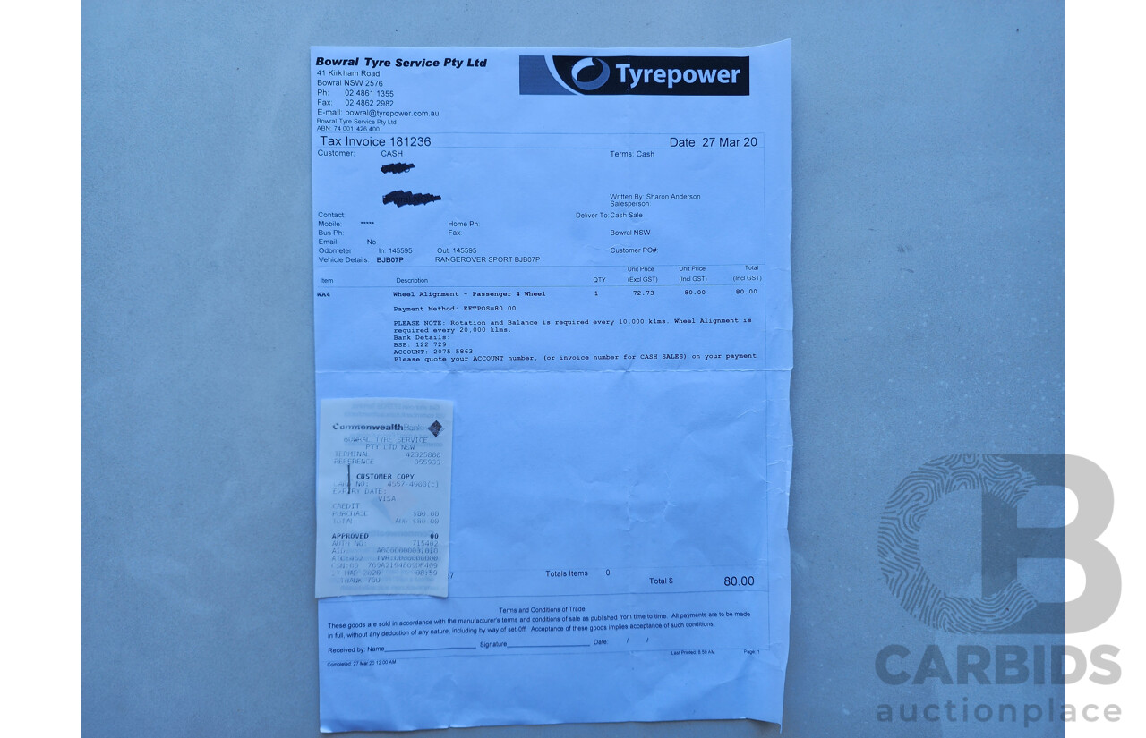 2/2009 Range Rover Range Rover Sport 2.7 TdV6 MY09 4d Wagon Black 2.7L