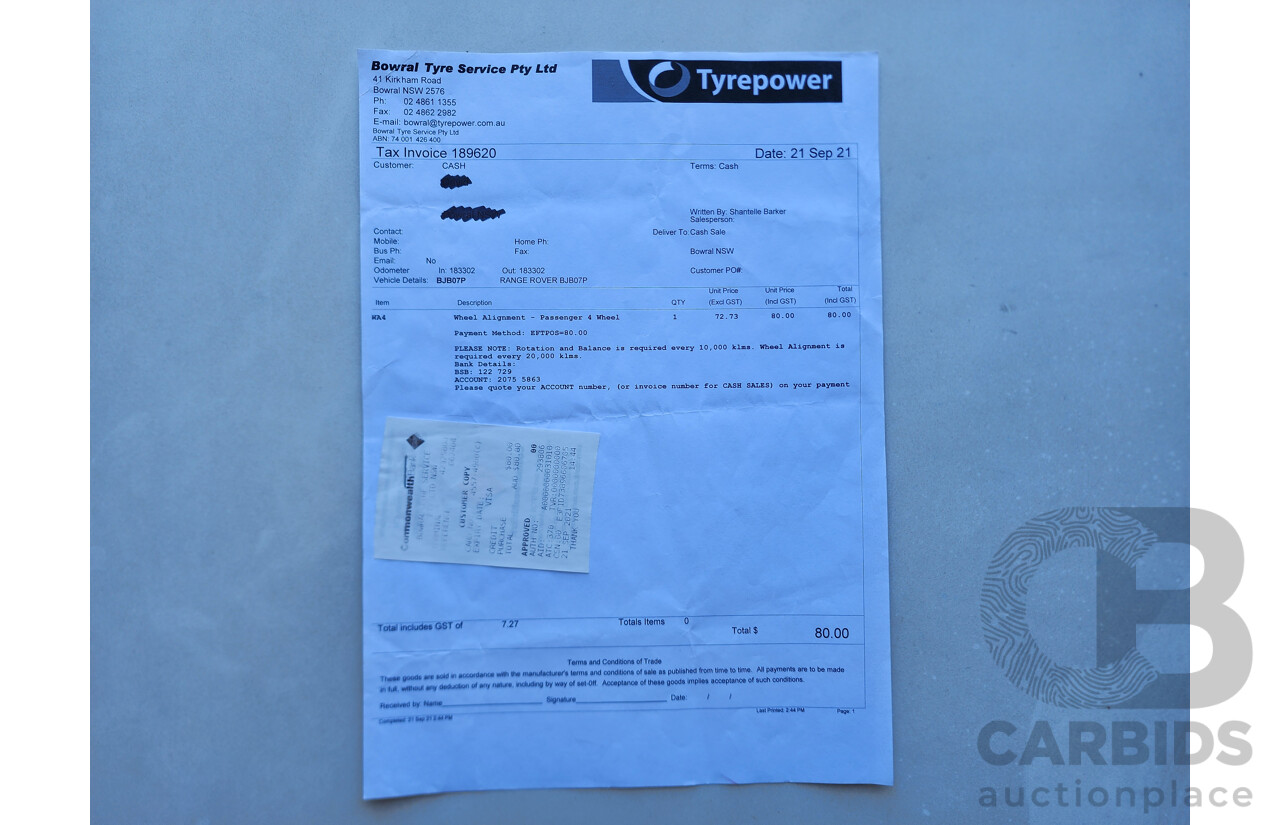 2/2009 Range Rover Range Rover Sport 2.7 TdV6 MY09 4d Wagon Black 2.7L