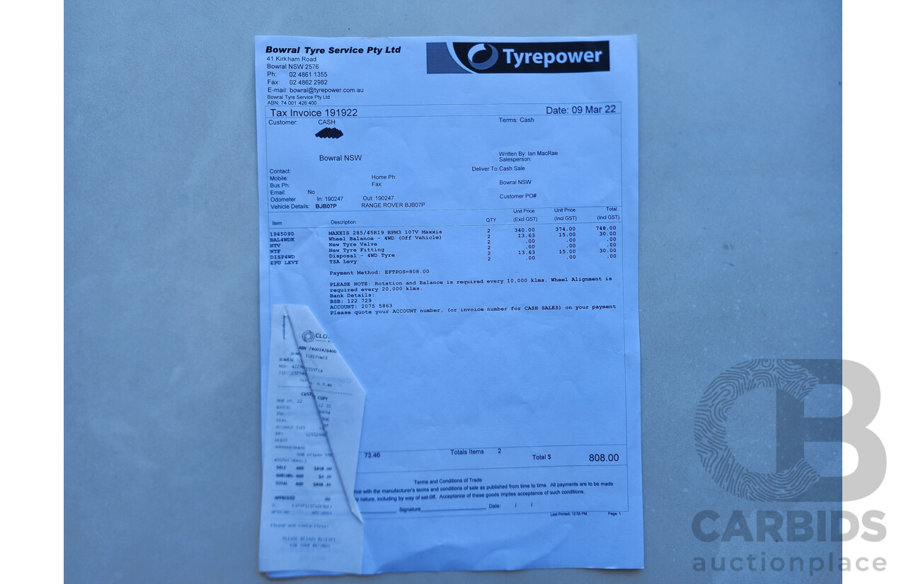 2/2009 Range Rover Range Rover Sport 2.7 TdV6 MY09 4d Wagon Black 2.7L