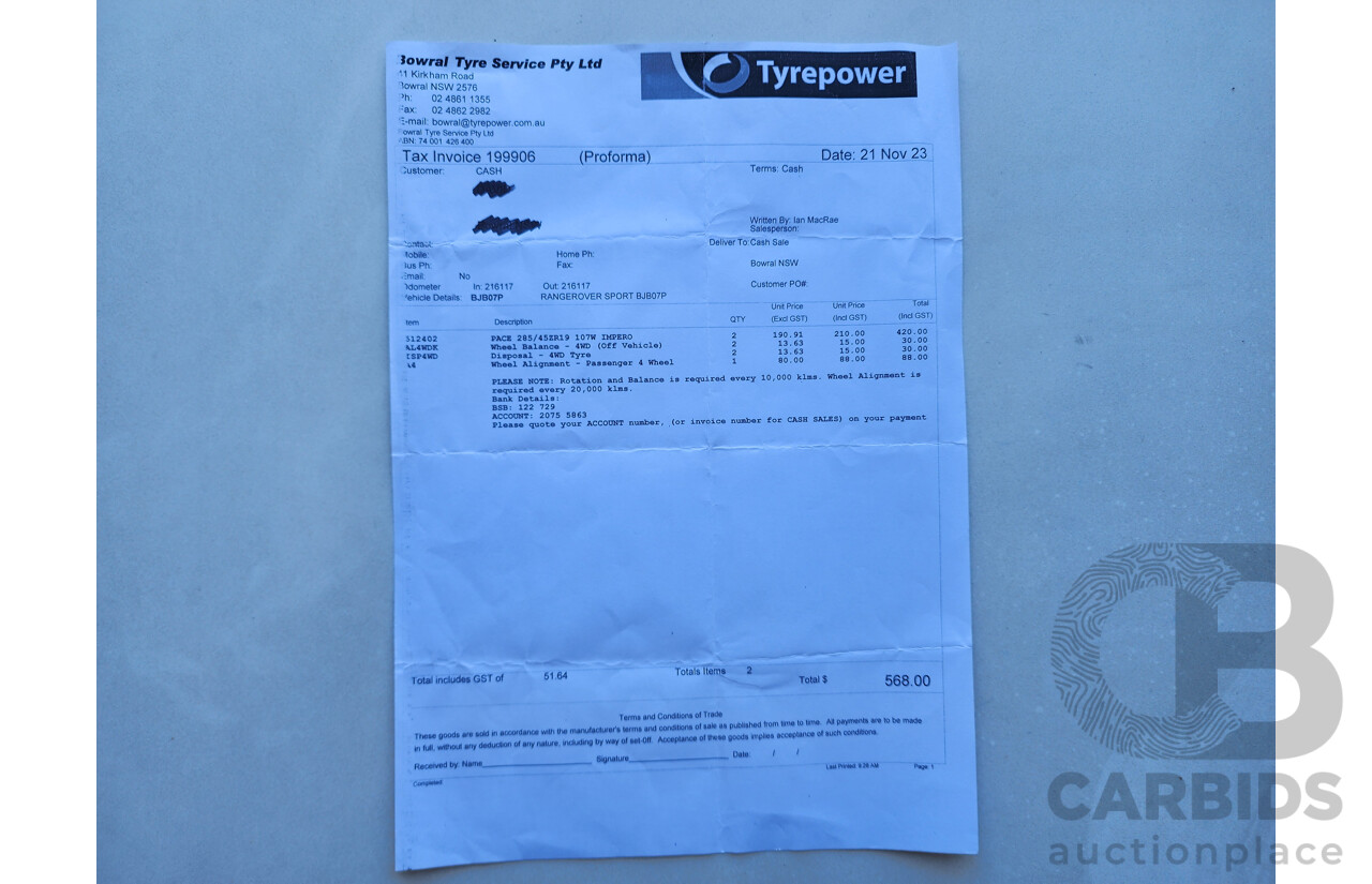 2/2009 Range Rover Range Rover Sport 2.7 TdV6 MY09 4d Wagon Black 2.7L