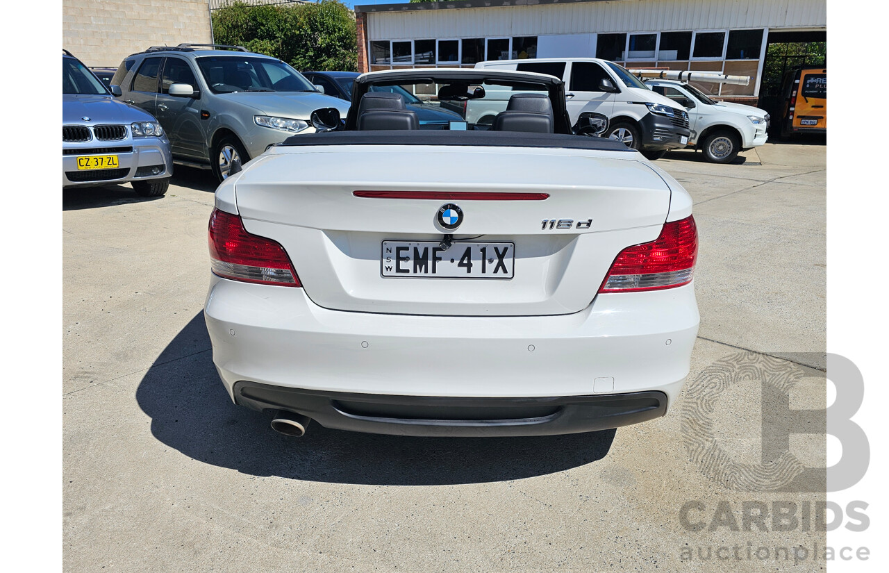 6/2010 BMW 118d E88 MY09 2d Convertible White 2.0L