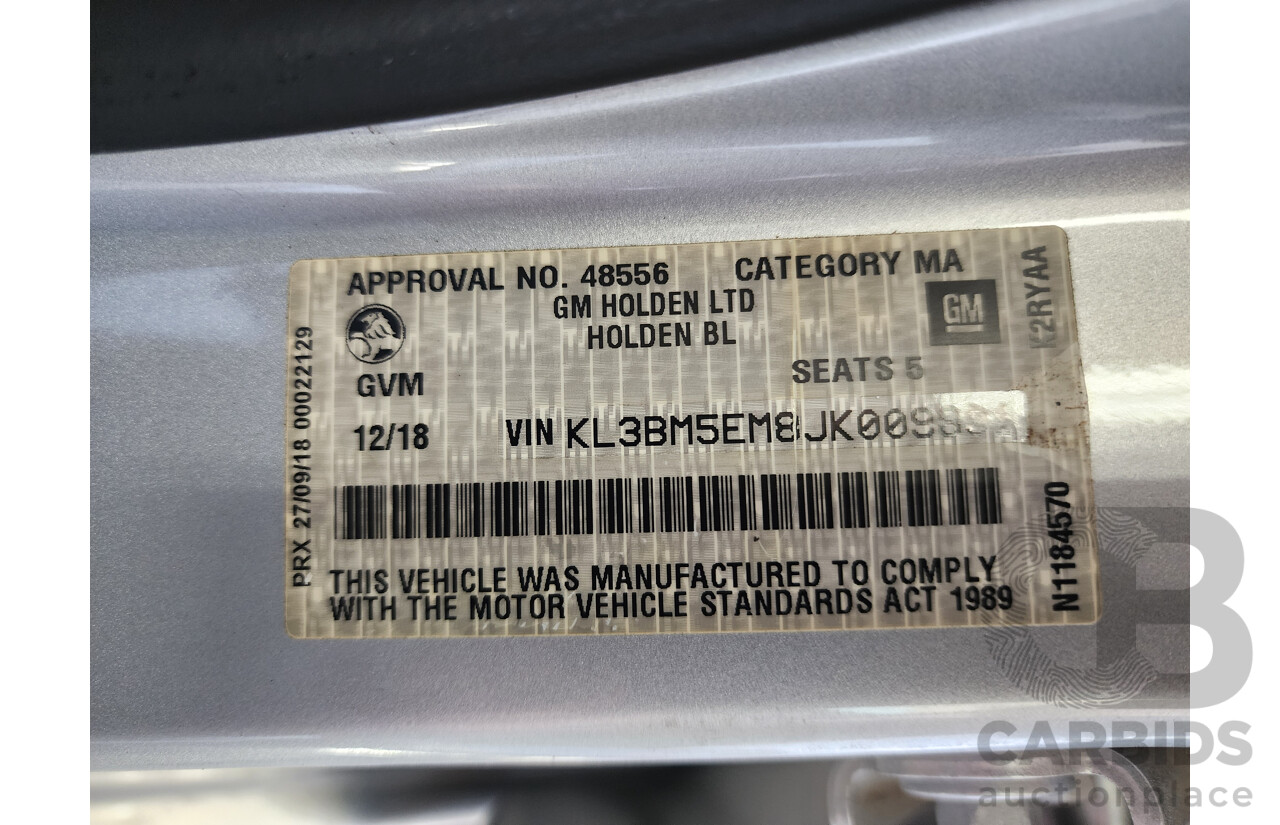 12/2018 HOLDEN ASTRA LTZ (5YR) BL MY18 4D sedan Silver 1.4L Turbo