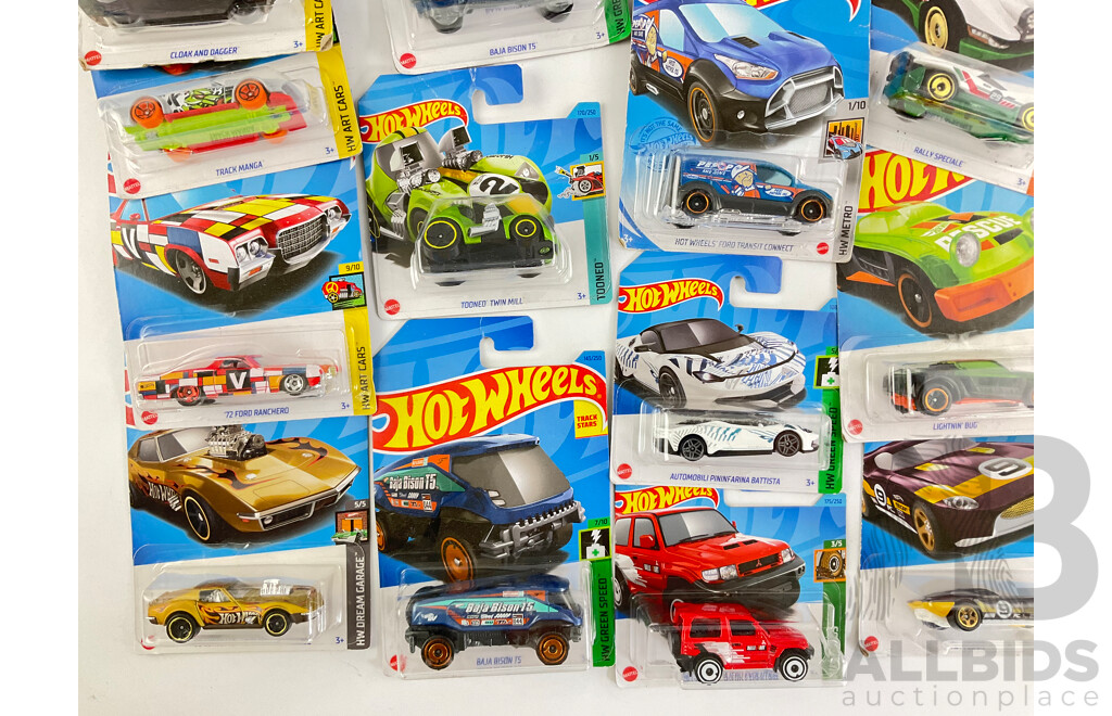 Twenty Boxed Hot Wheels Including HW Turbo, HW Dream Garage, Mud Studs, HW Art Cars, Tooned