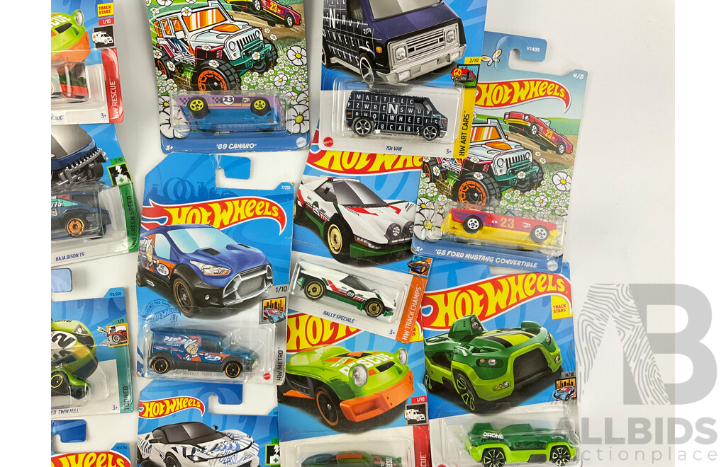 Twenty Boxed Hot Wheels Including HW Turbo, HW Dream Garage, Mud Studs, HW Art Cars, Tooned