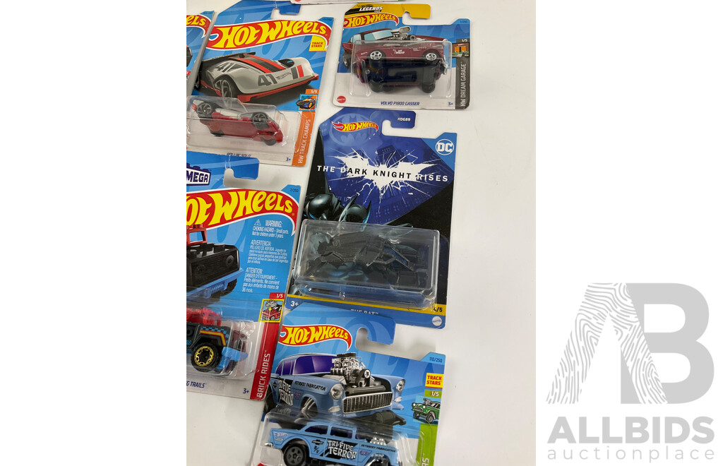 Collection of Boxed Hot Wheels Including Monster Trucks and Key Cars
