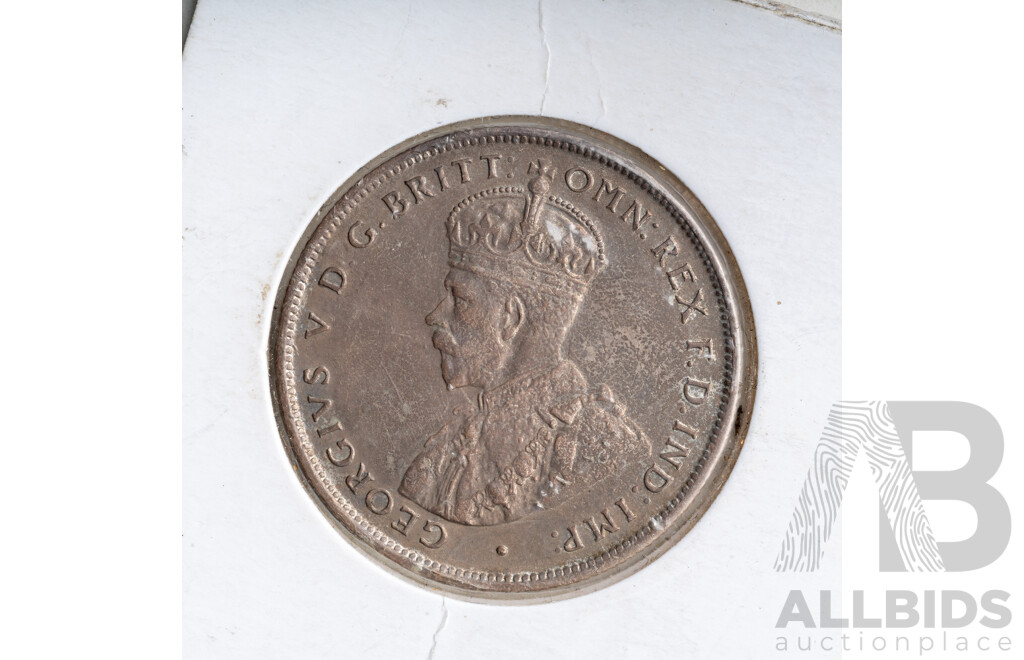 Australian 1925 A/UNC Silver KGV Florin .925