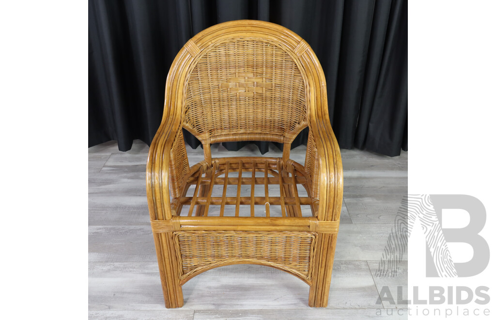 Pair of Matched Cane Armchairs