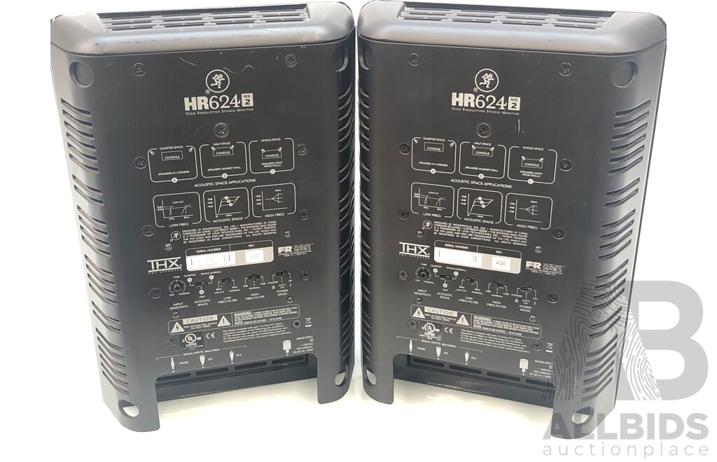 Mackie HR624 MK II Active Studio Monitor Speakers - Lot of Two