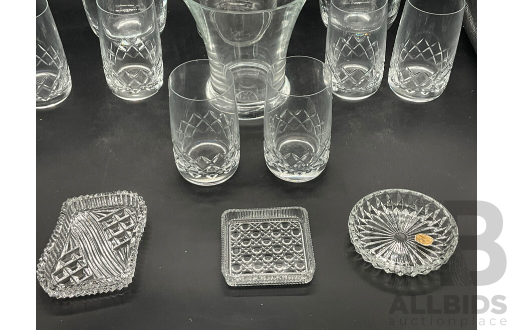 Assorted of Glassware - Jugs, Glasses, Container, Ash Trays