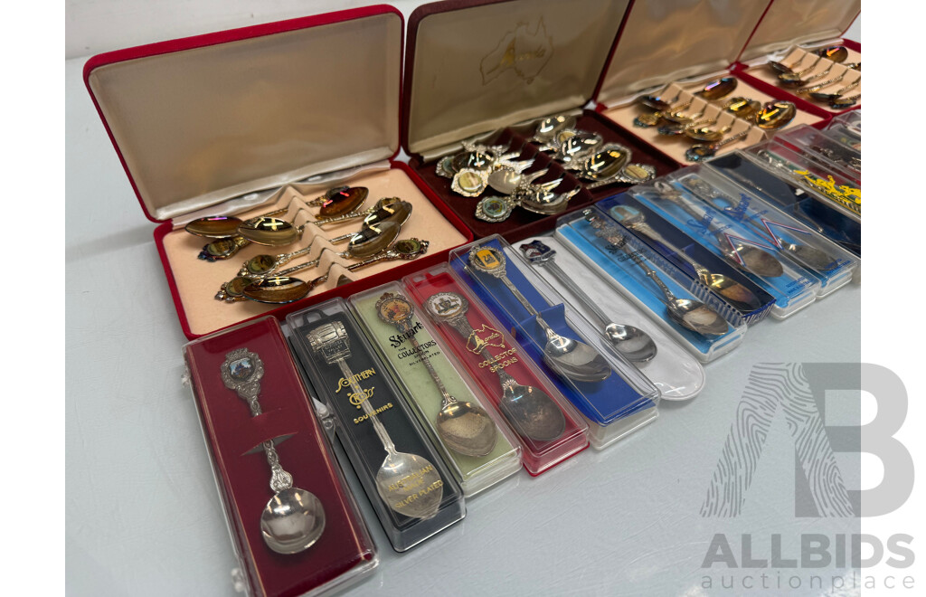 Charles Dickens Spoons and Kings & Queens Coats of Arms Collection - Lot of 45