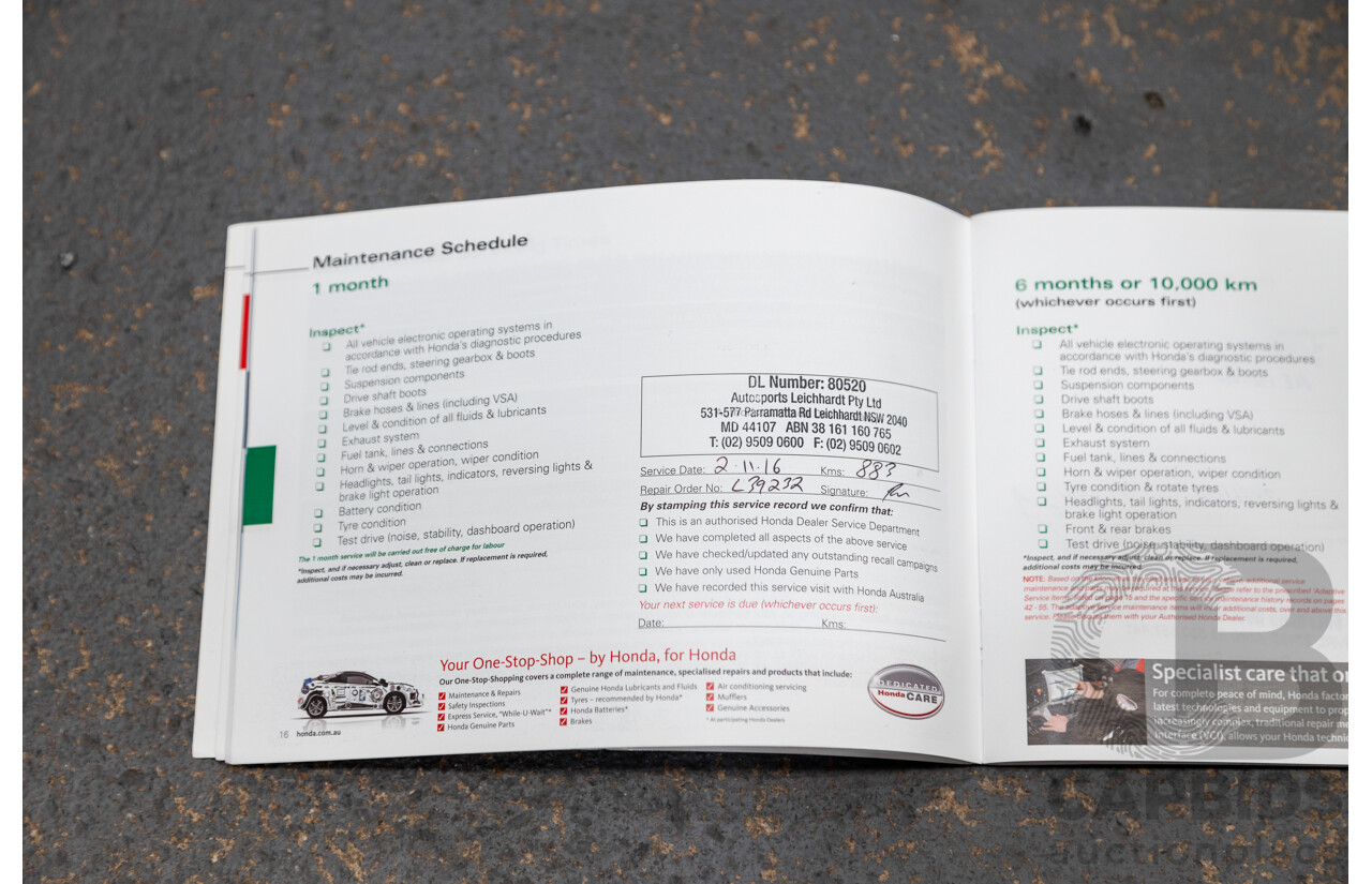 6/2016 Honda Odyssey Vti-L RC MY16 4d Wagon Carnelian Red 2.4L - 7 Seater