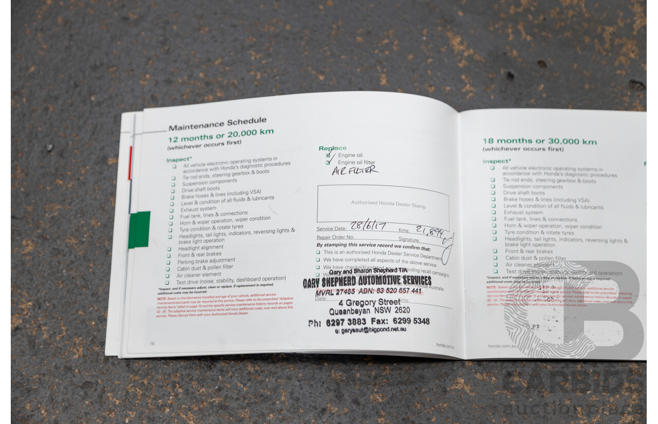 6/2016 Honda Odyssey Vti-L RC MY16 4d Wagon Carnelian Red 2.4L - 7 Seater