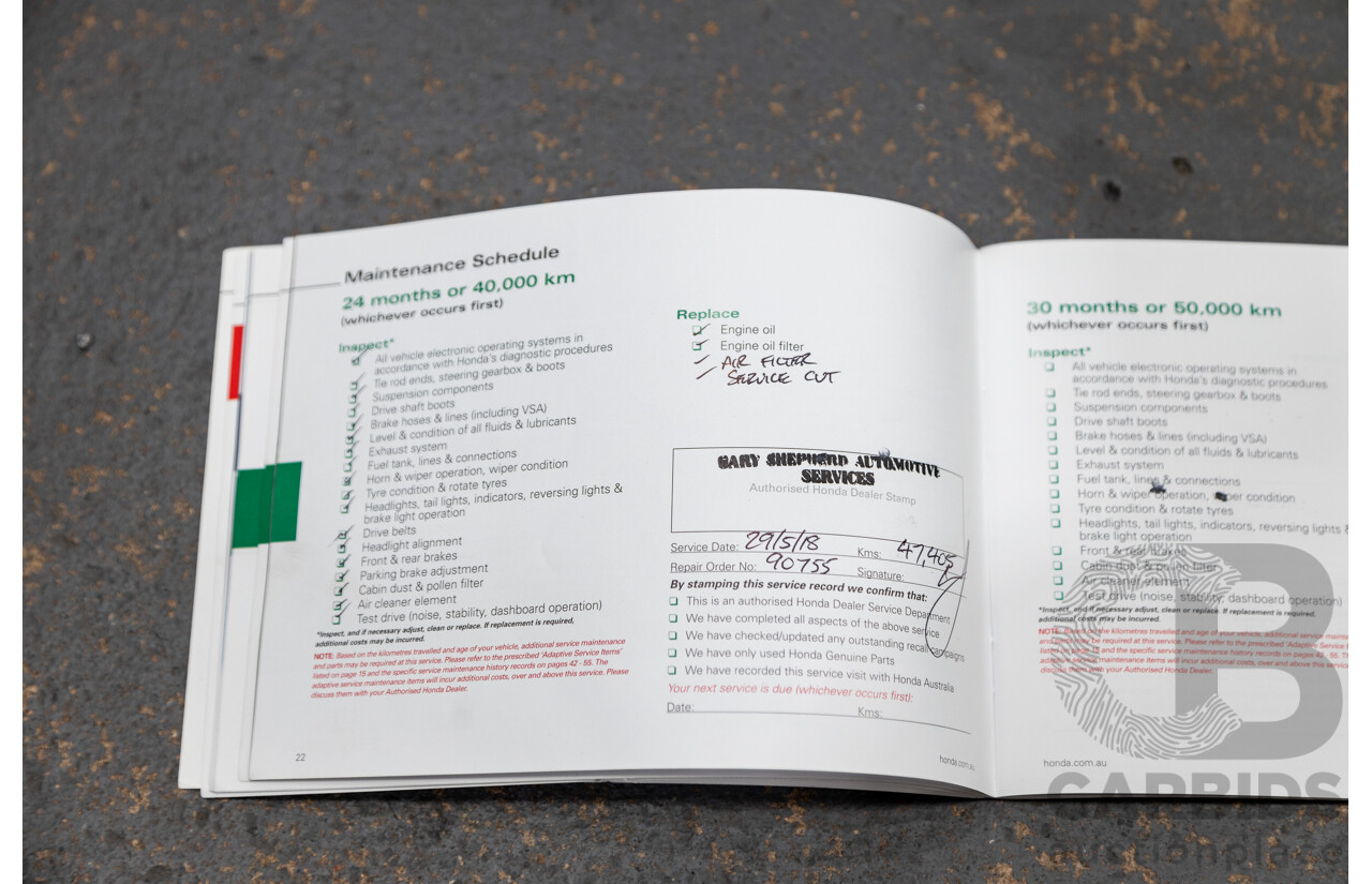 6/2016 Honda Odyssey Vti-L RC MY16 4d Wagon Carnelian Red 2.4L - 7 Seater