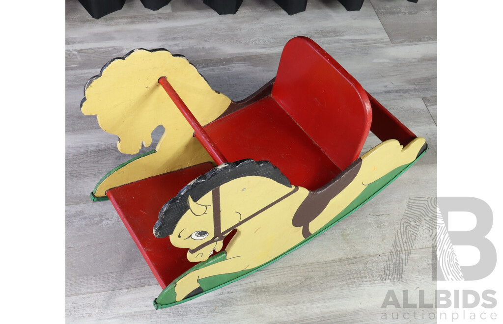 Vintage Timber Rocking Horse for Babies