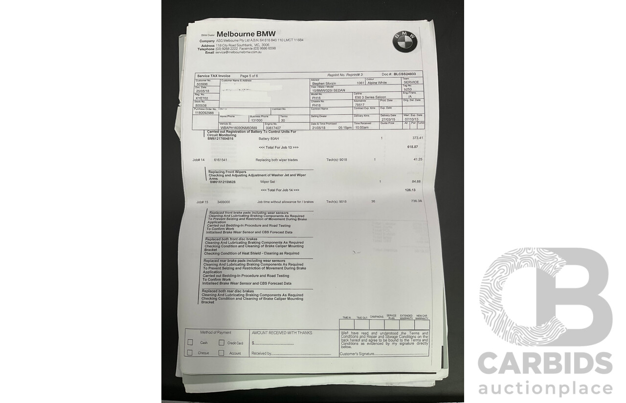 9/2010 BMW 325i Exclusive E90 MY10 4d Sedan Alpine White 2.5L