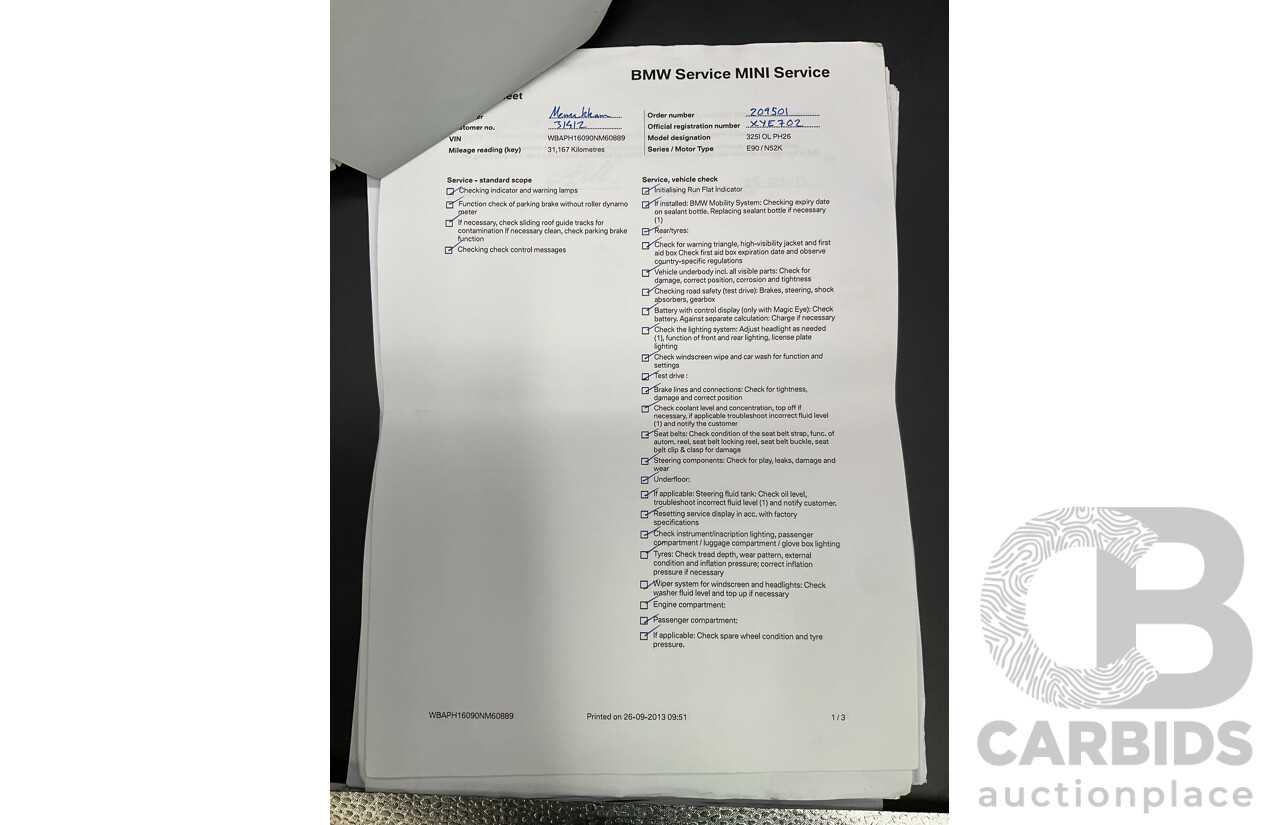 9/2010 BMW 325i Exclusive E90 MY10 4d Sedan Alpine White 2.5L