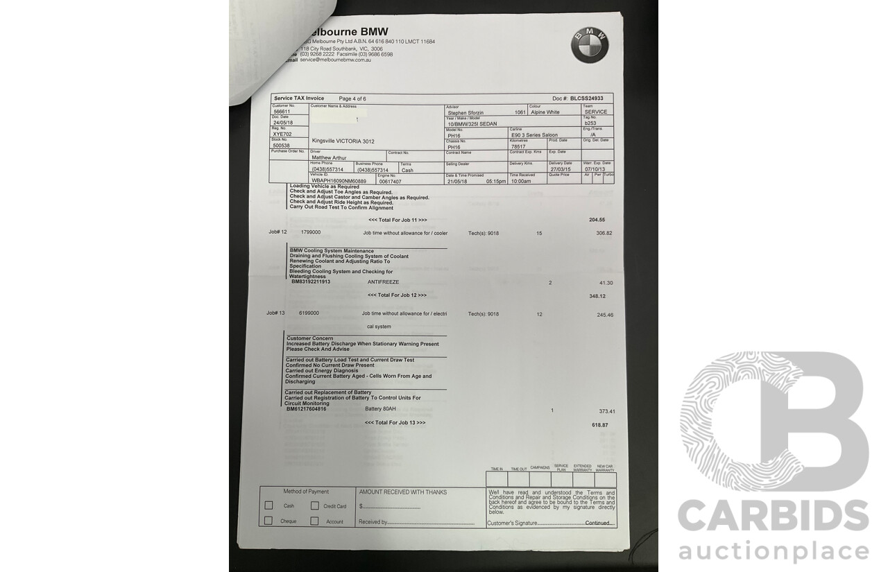 9/2010 BMW 325i Exclusive E90 MY10 4d Sedan Alpine White 2.5L