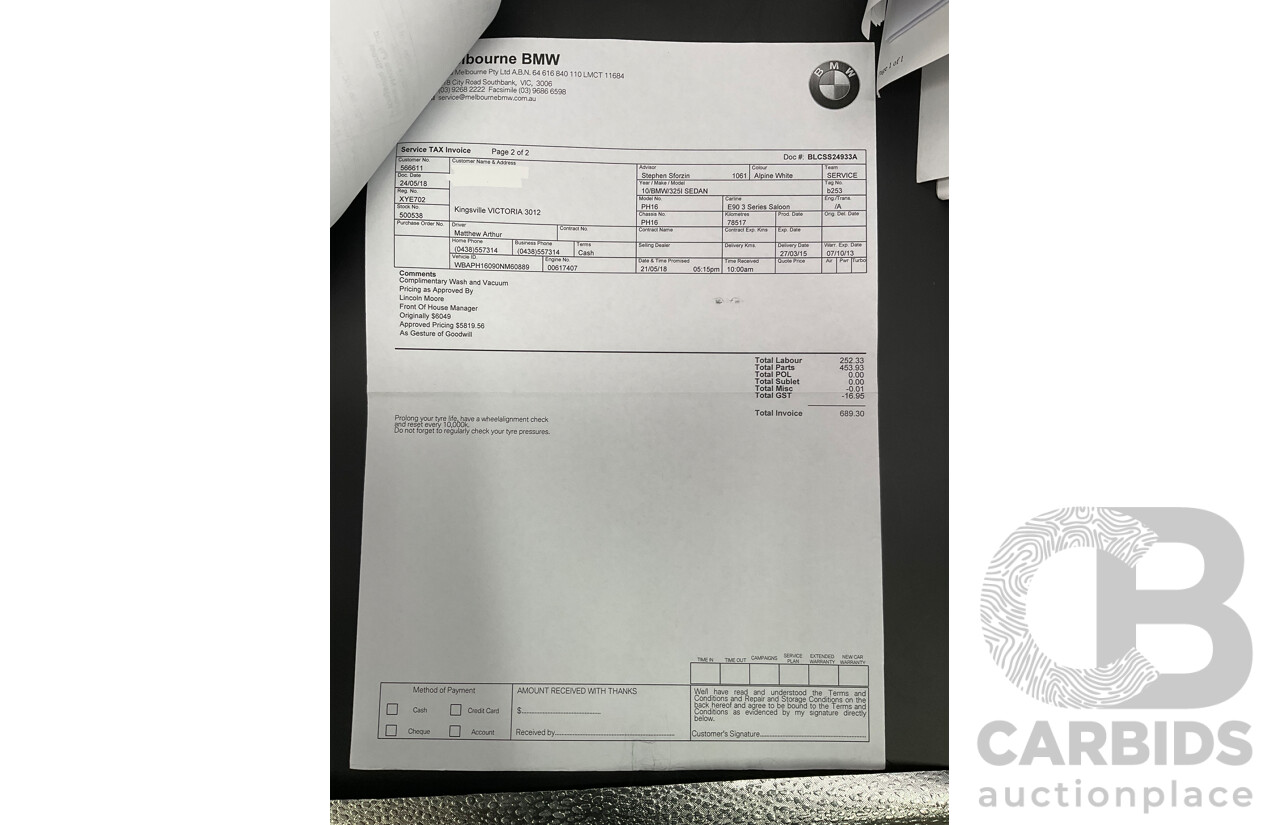 9/2010 BMW 325i Exclusive E90 MY10 4d Sedan Alpine White 2.5L