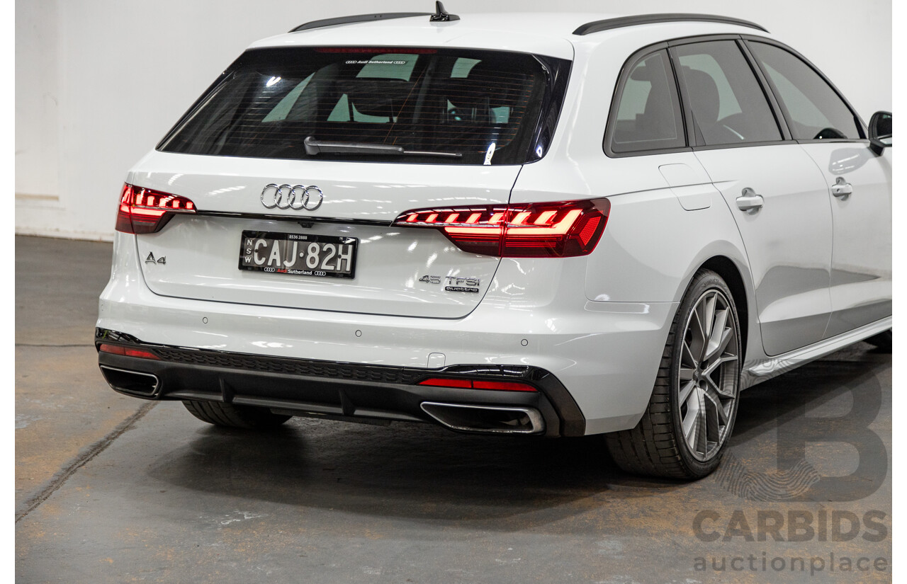 03/2022 Audi A4 45 TFSI S-Line Quattro (AWD) B9 MY22 4d Wagon White Turbo 2.0L
